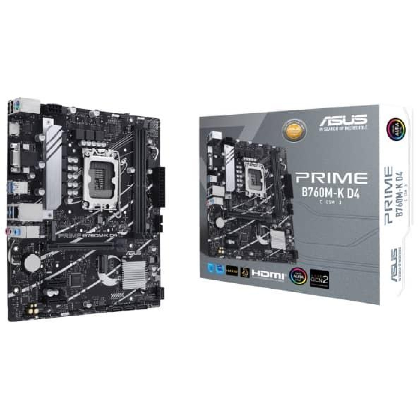 Материнська плата ASUS PRIME B760M-K D4 (PRIME B760M-K D4) (Socket 1700, Intel B760, Micro-ATX)
