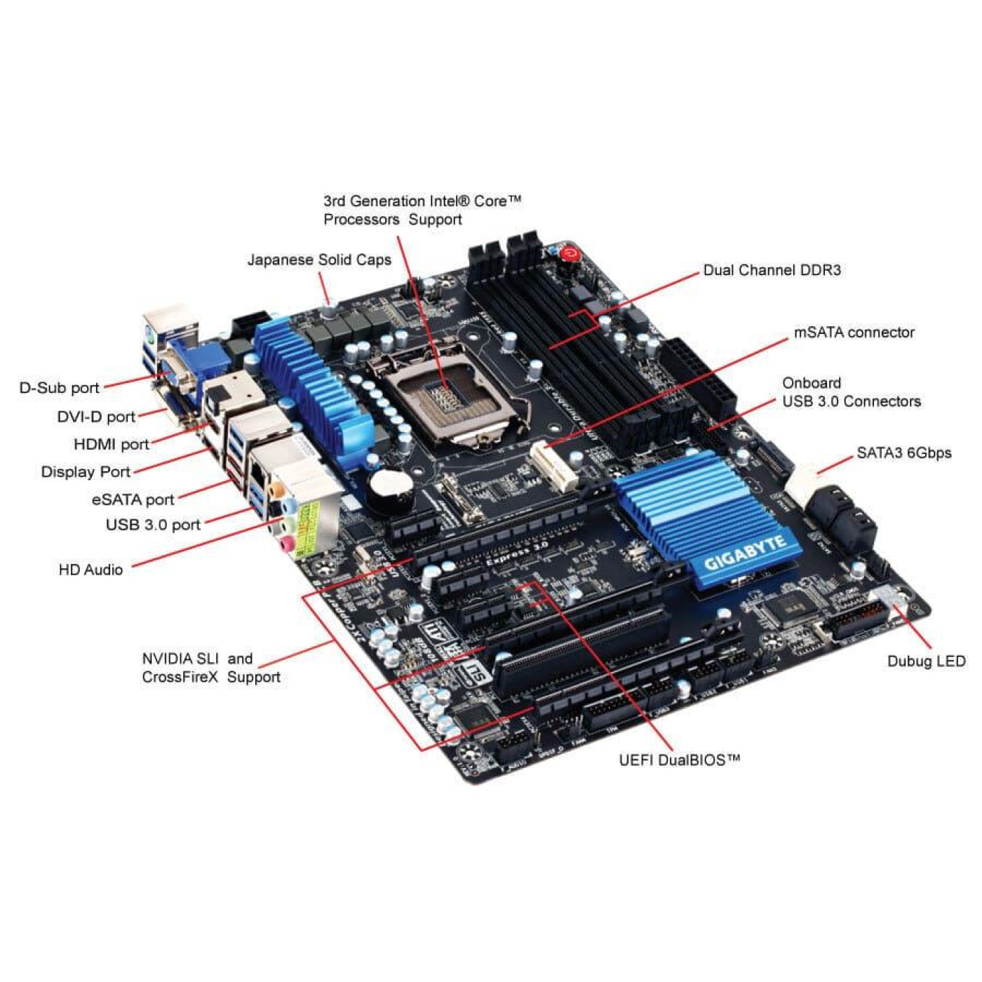 Материнська плата Gigabyte GA-Z77X-UD3H (GA-Z77X-UD3H)  Б/в
