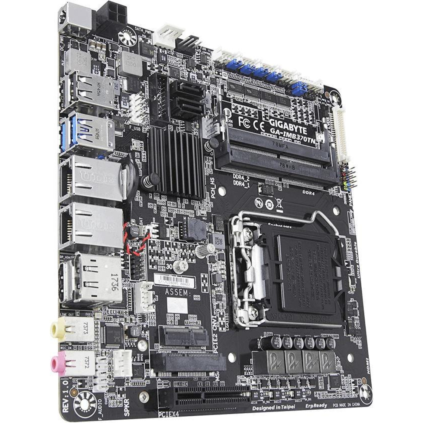 Материнская плата Gigabyte GA-IMB370TN (GA-IMB370TN) (Socket 1151, Intel Q370, Mini-ITX)