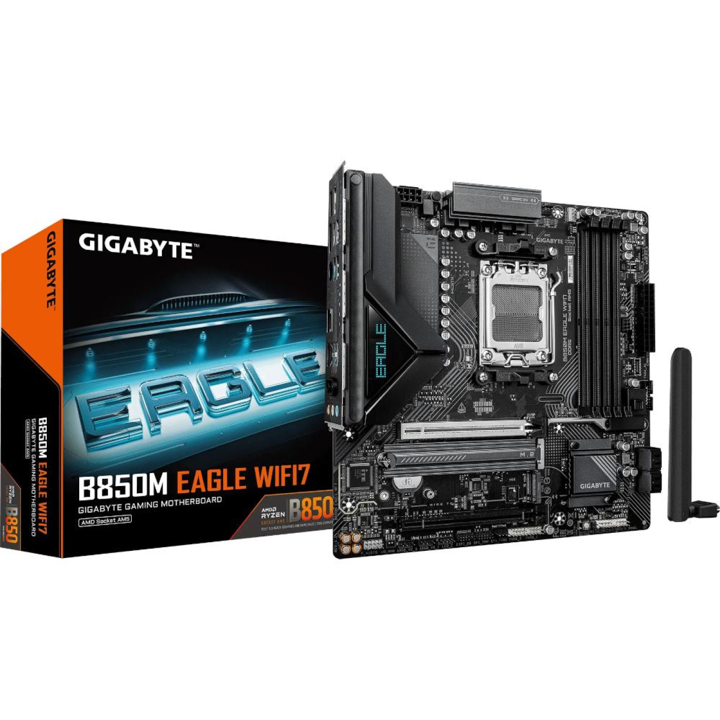 Материнська плата GIGABYTE B850M EAGLE WIFI7 (B850M EAGLE WIFI7) (Socket AM5, AMD B850, Micro-ATX)