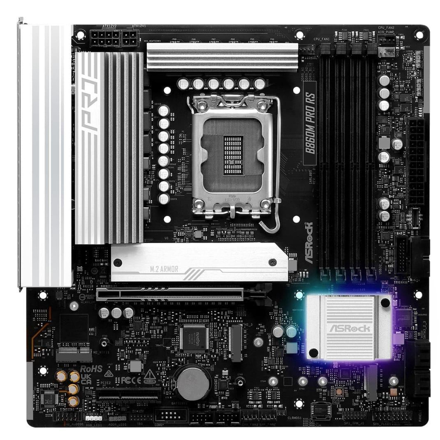 Материнська плата ASRock B860M PRO RS (B860M PRO RS) (Socket 1851, Intel B860, Micro-ATX)