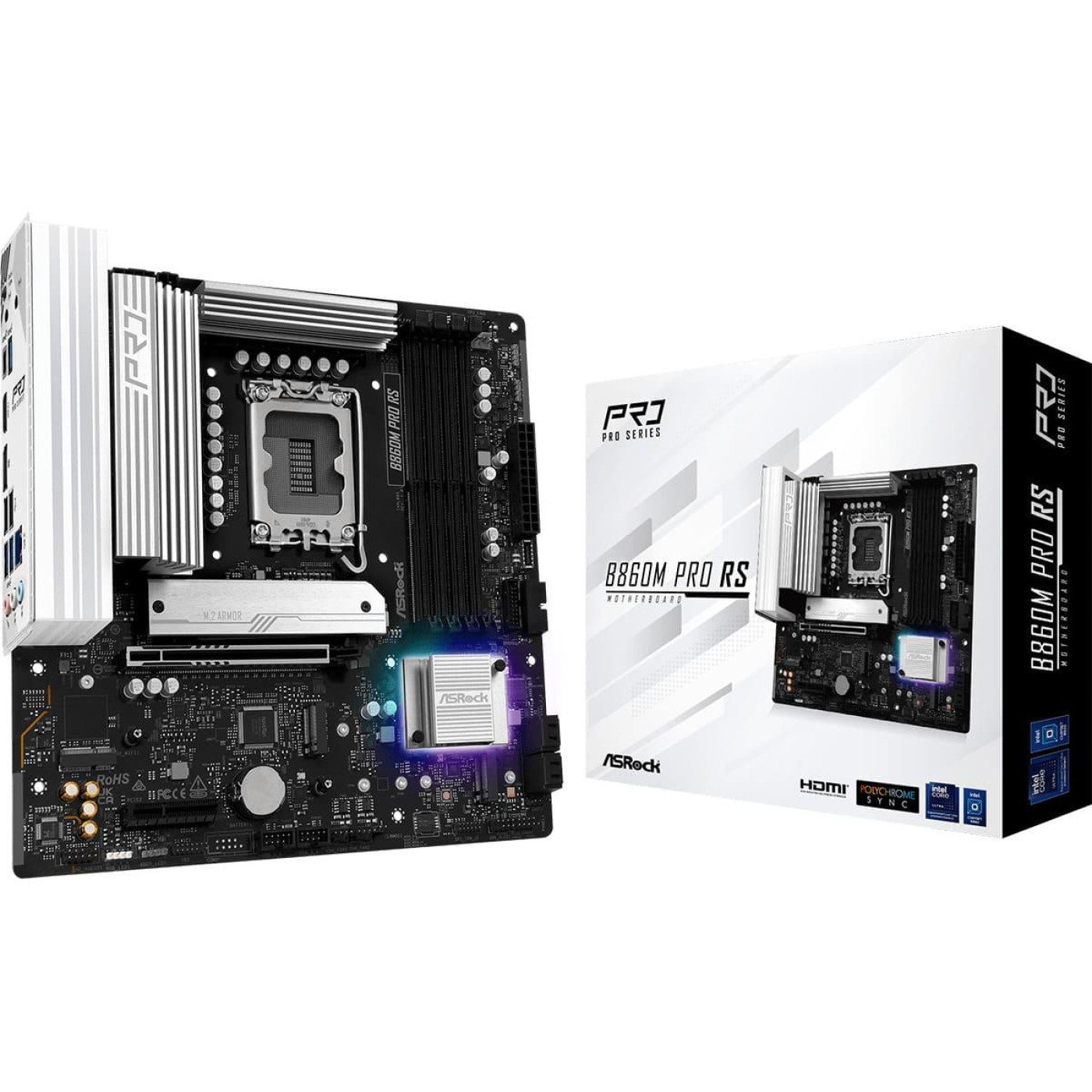 Материнська плата ASRock B860M PRO RS (B860M PRO RS) (Socket 1851, Intel B860, Micro-ATX)