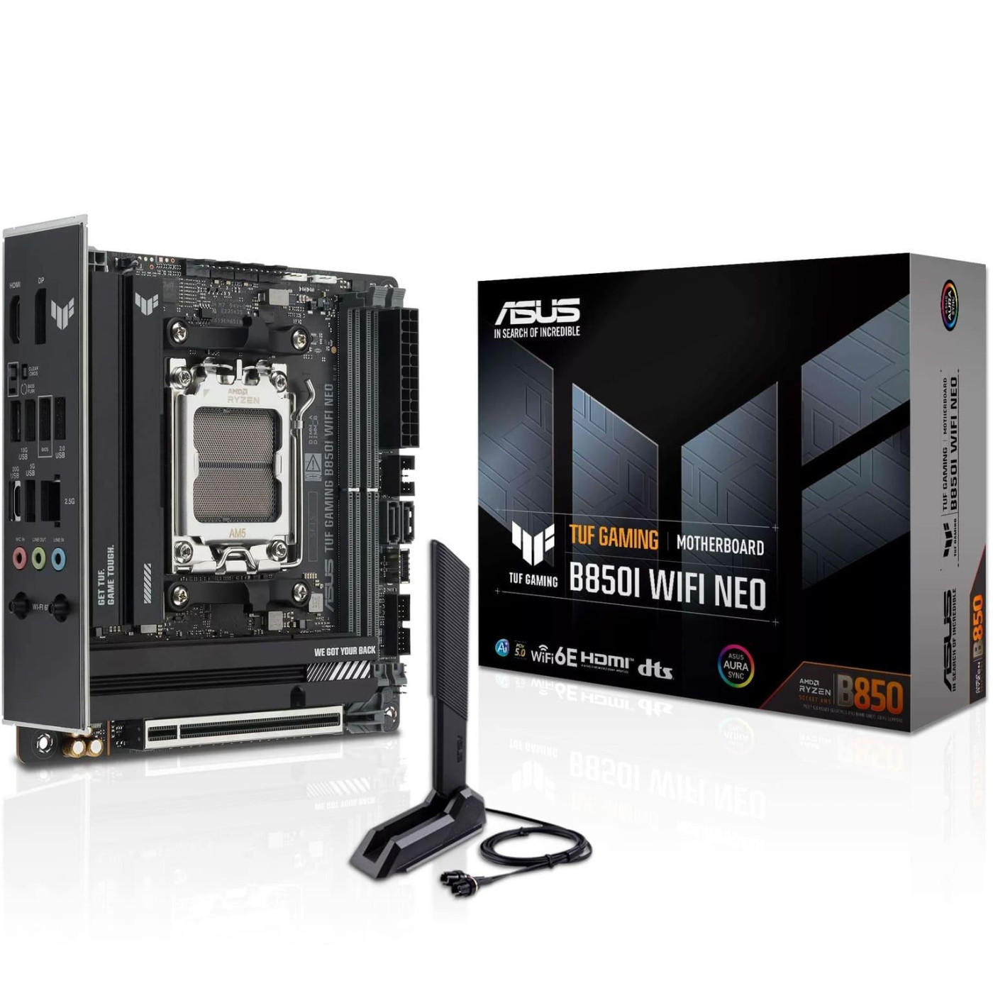 Материнская плата ASUS TUF GAMING B850I WIFI NEO (TUF GAMING B850I WIFI NEO) (Socket AM5, AMD B850, Mini-ITX)