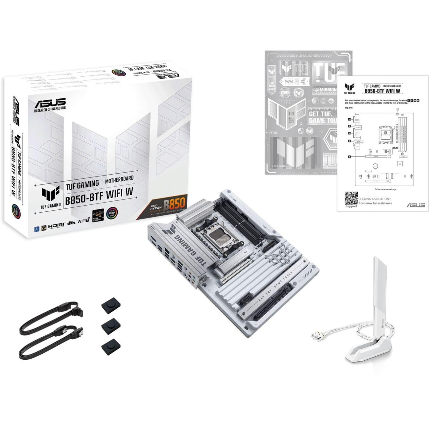 Материнская плата ASUS TUF GAMING B850-BTF WIFI WHITE (TUF GAMING B850-BTF WIFI W) (Socket AM5, AMD B850, ATX)
