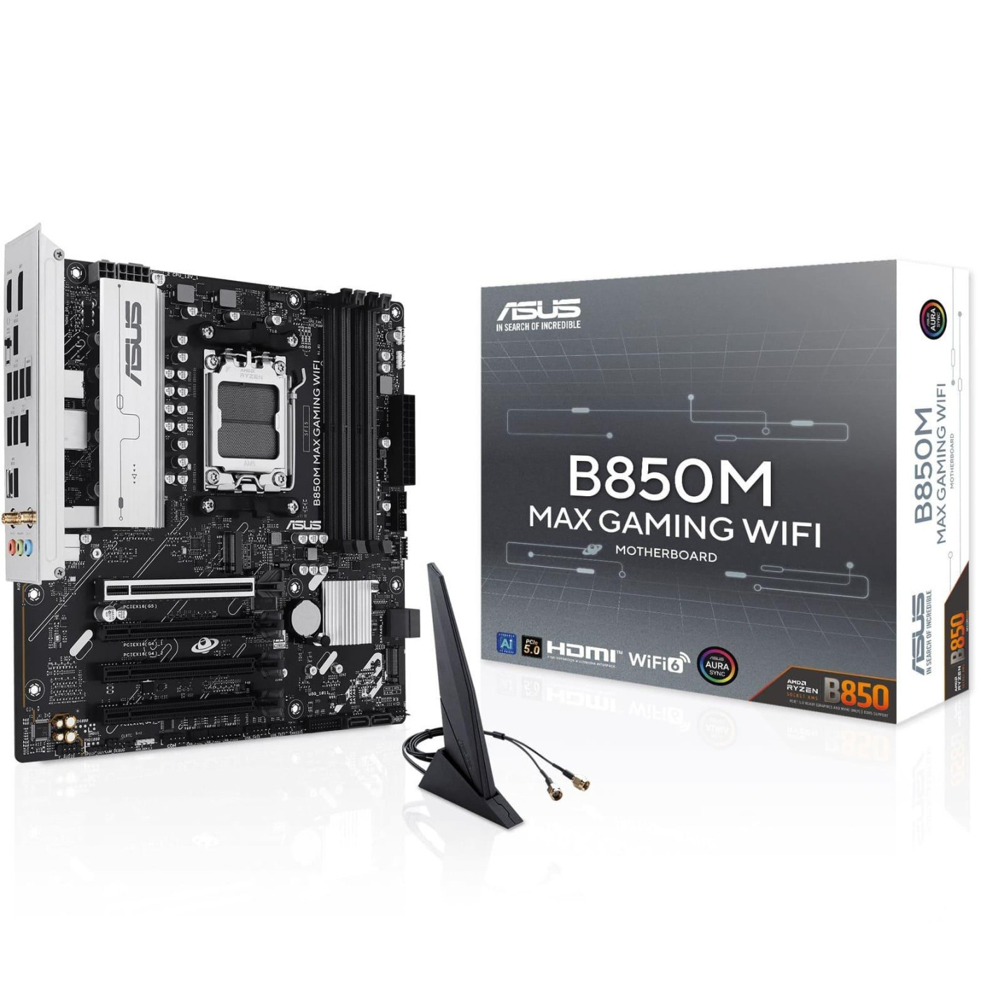 Материнская плата ASUS B850M MAX GAMING WIFI (B850M MAX GAMING WIFI) (Socket AM5, AMD B850, Micro-ATX)