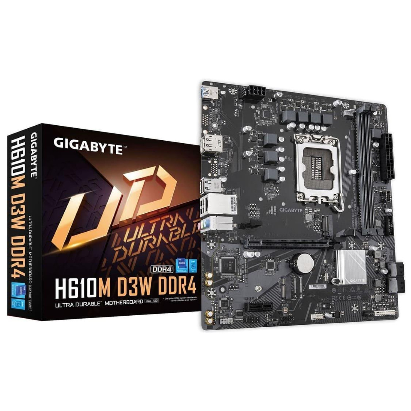 Материнская плата Gigabyte H610M D3W DDR4 (H610M D3W DDR4) (Socket 1700, Intel H610, Micro-ATX)