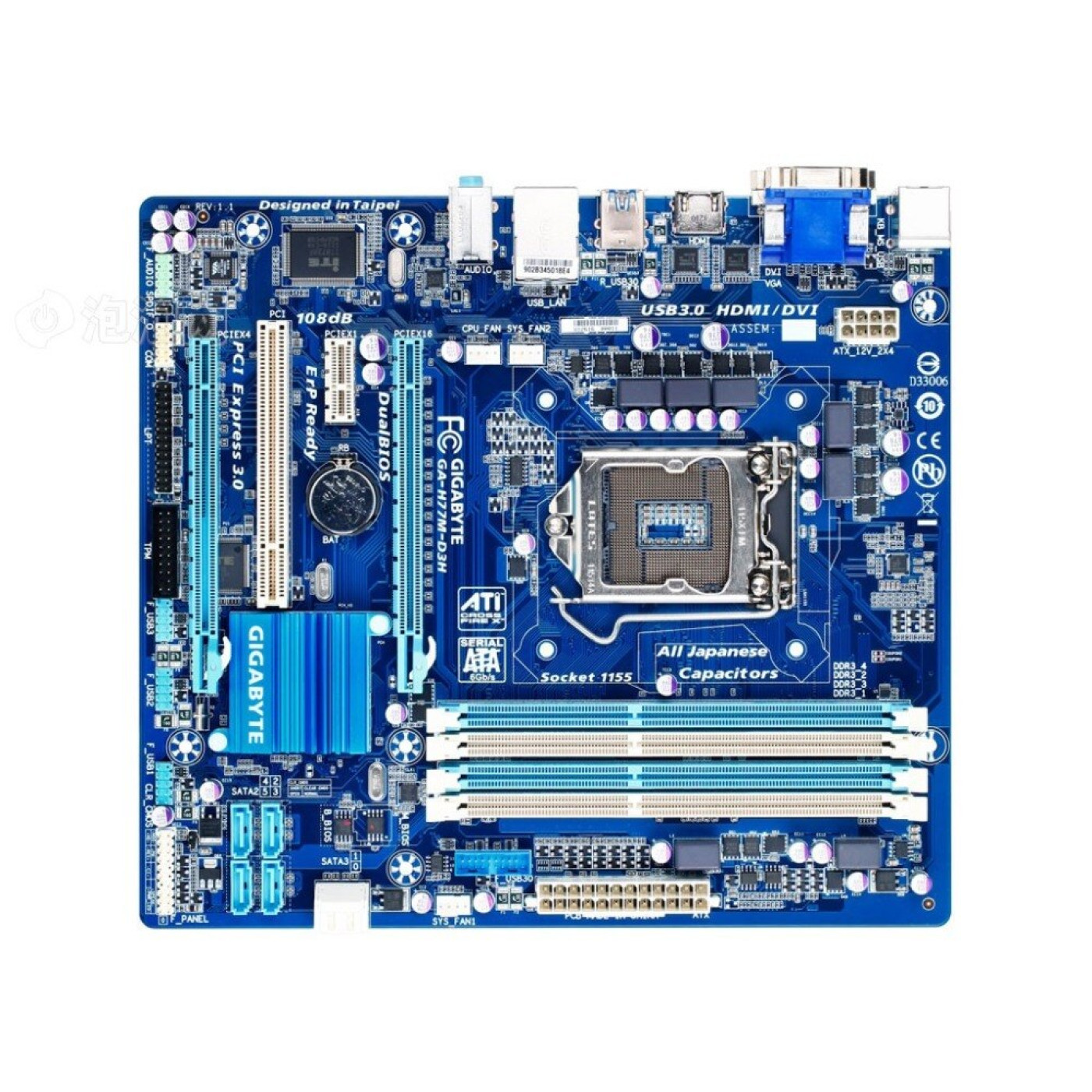 Материнская плата Gigabyte GA-H77M-D3H (GA-H77M-D3H) (Socket 1155, Intel H77, Micro-ATX) Б/у