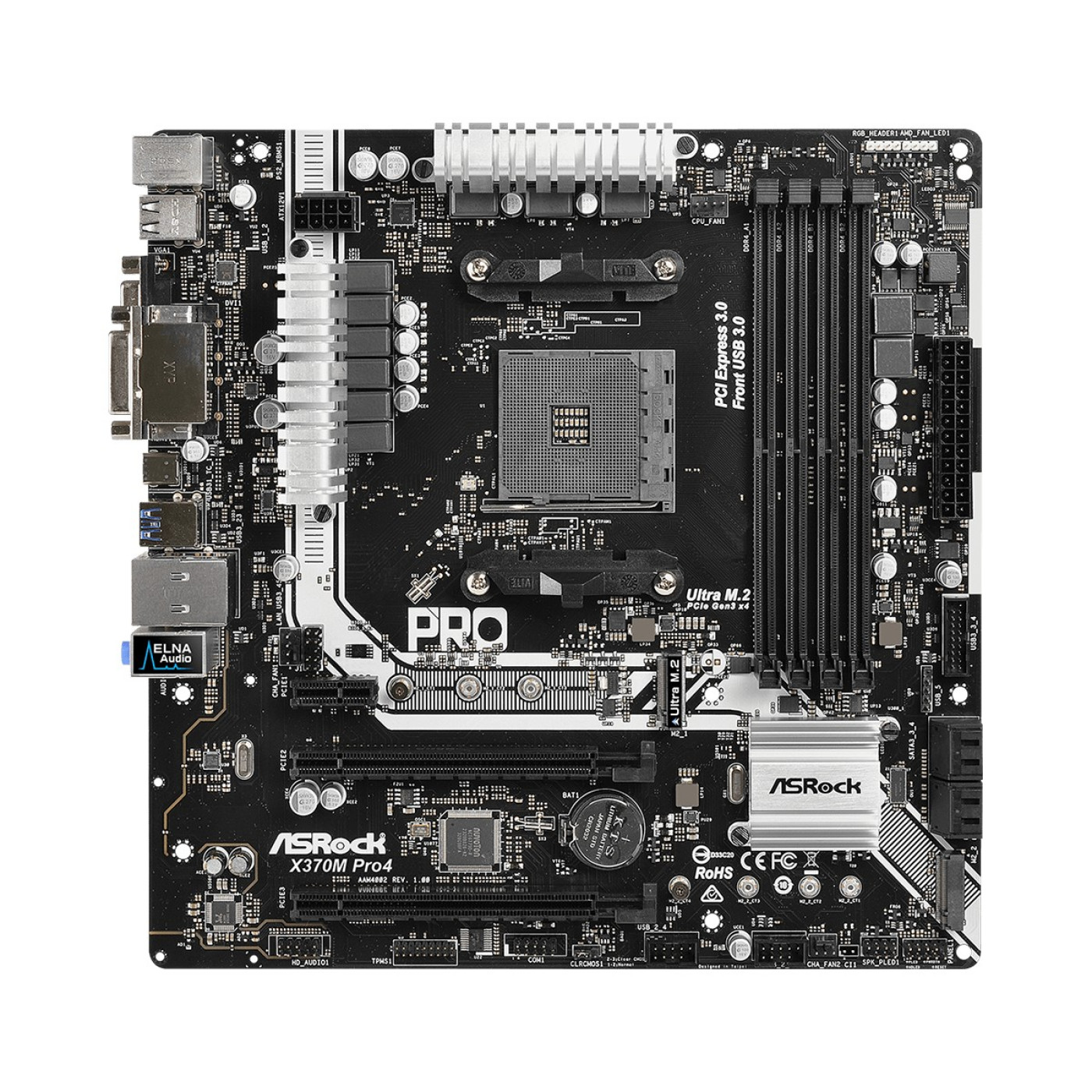 Материнська плата AsRock X370M Pro4 (X370M Pro4) (Socket AM4, AMD X370, Micro-ATX) Б/в