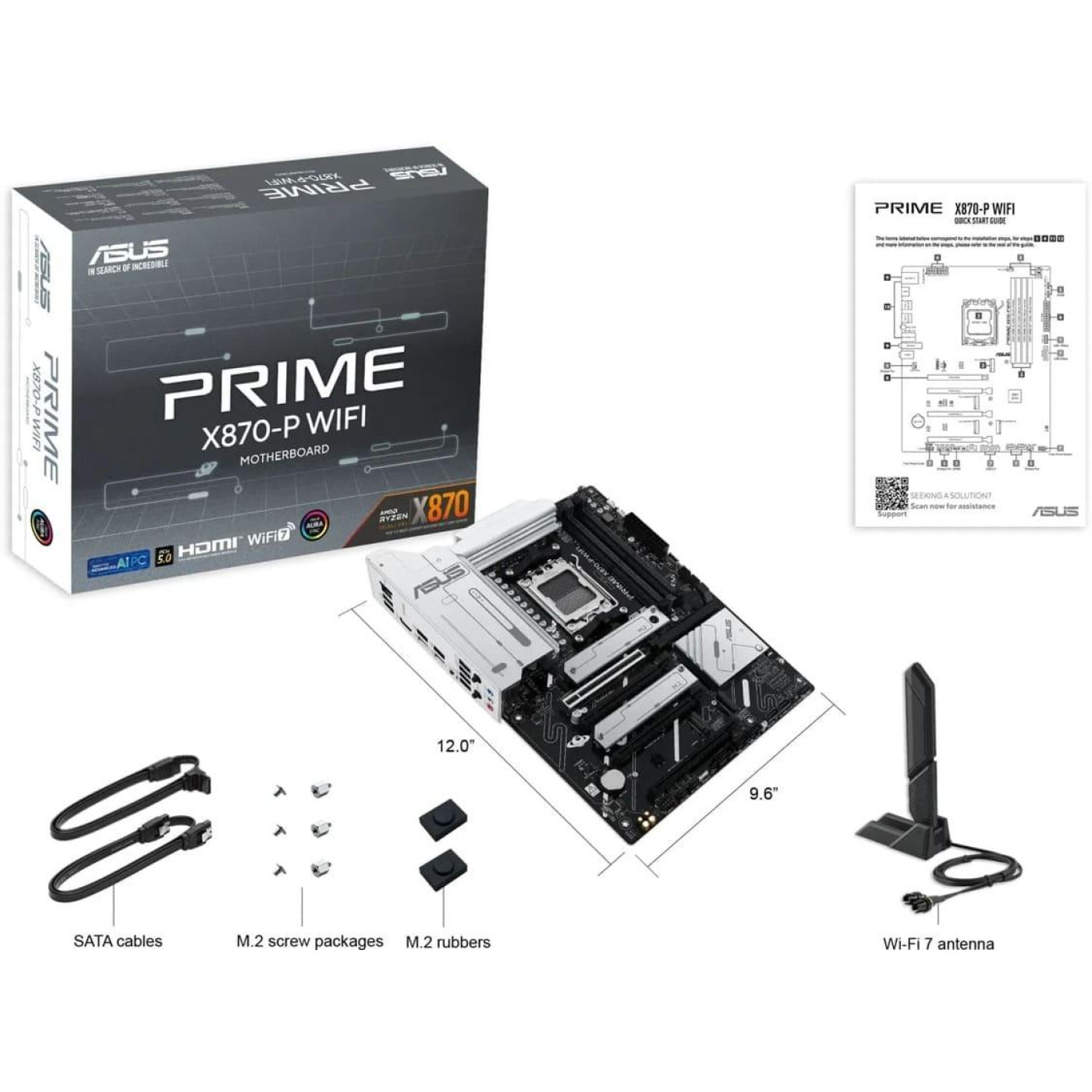Материнська плата ASUS PRIME X870-P WIFI (PRIME X870-P WIFI) (Socket AM5, AMD X870, ATX)