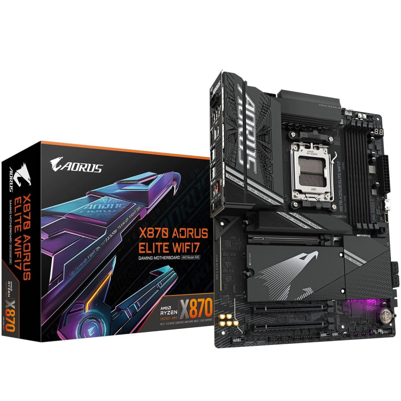 Материнська плата GIGABYTE X870 AORUS ELITE WIFI7 (X870 AORUS ELITE WIFI7) (Socket AM5, AMD X870, ATX) U1