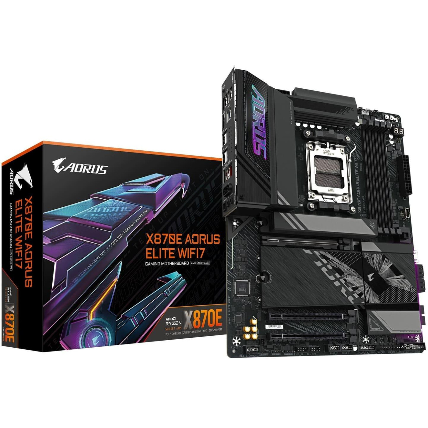 Материнська плата Gigabyte X870E AORUS ELITE WIFI7 (X870E AORUS ELITE WIFI7) (Socket AM5, AMD X870E, ATX)