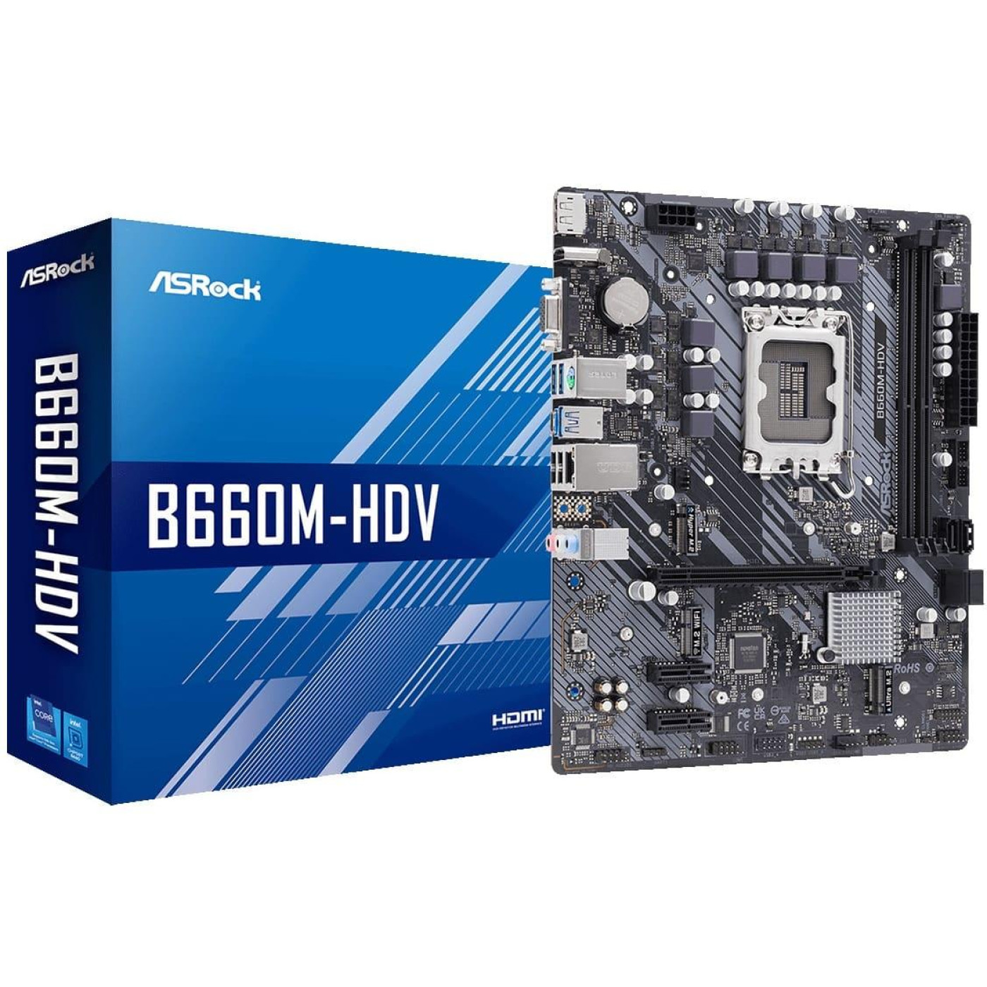 Материнська плата AsRock B660M-HDV (B660M-HDV) (Socket 1700, Intel B660, Micro-ATX) Б/в
