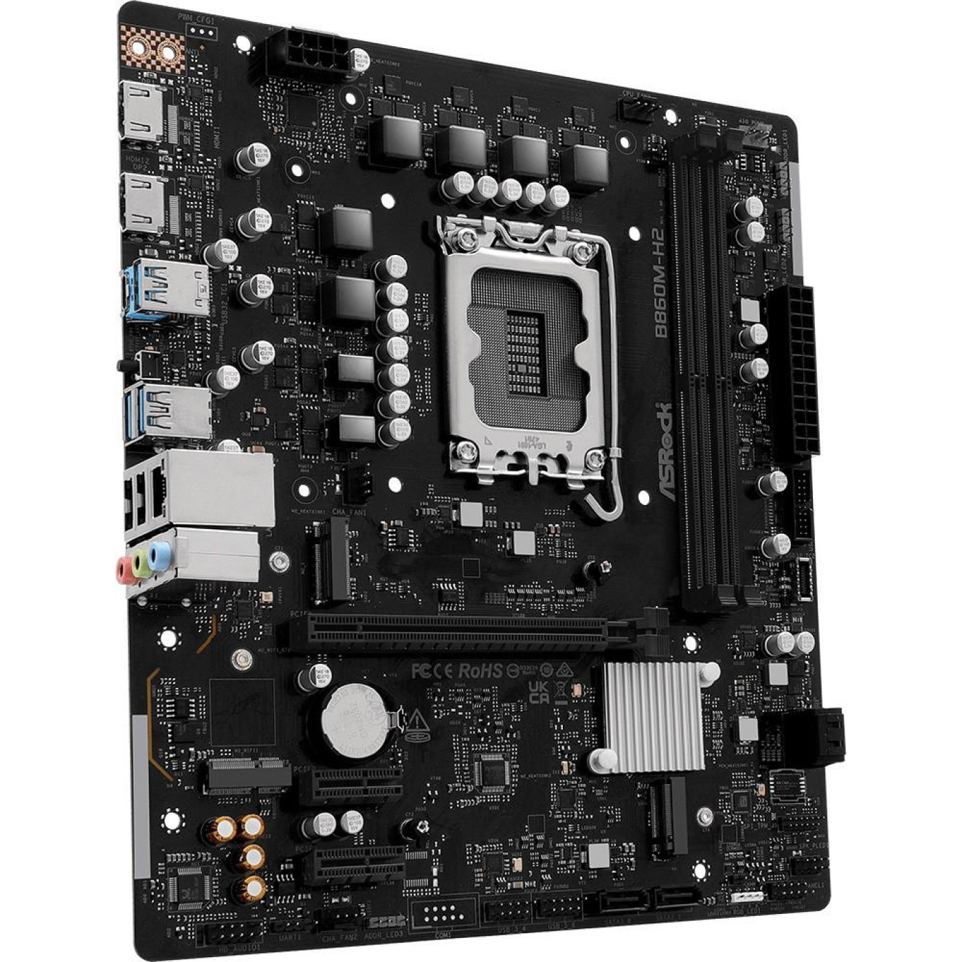 Материнська плата ASRock B860M-H2 (B860M-H2) (Socket 1851, Intel B860, Micro-ATX)
