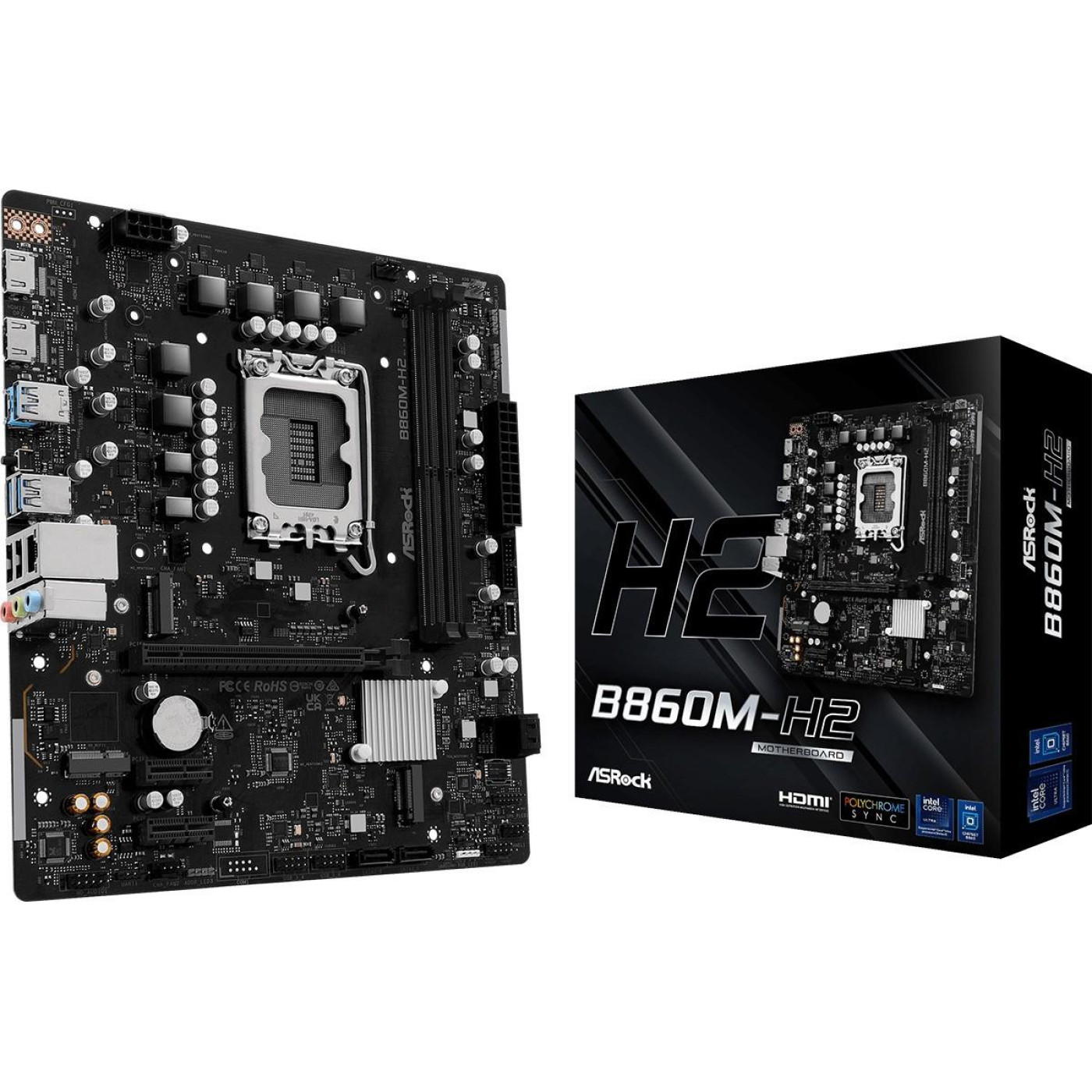 Материнська плата ASRock B860M-H2 (B860M-H2) (Socket 1851, Intel B860, Micro-ATX)