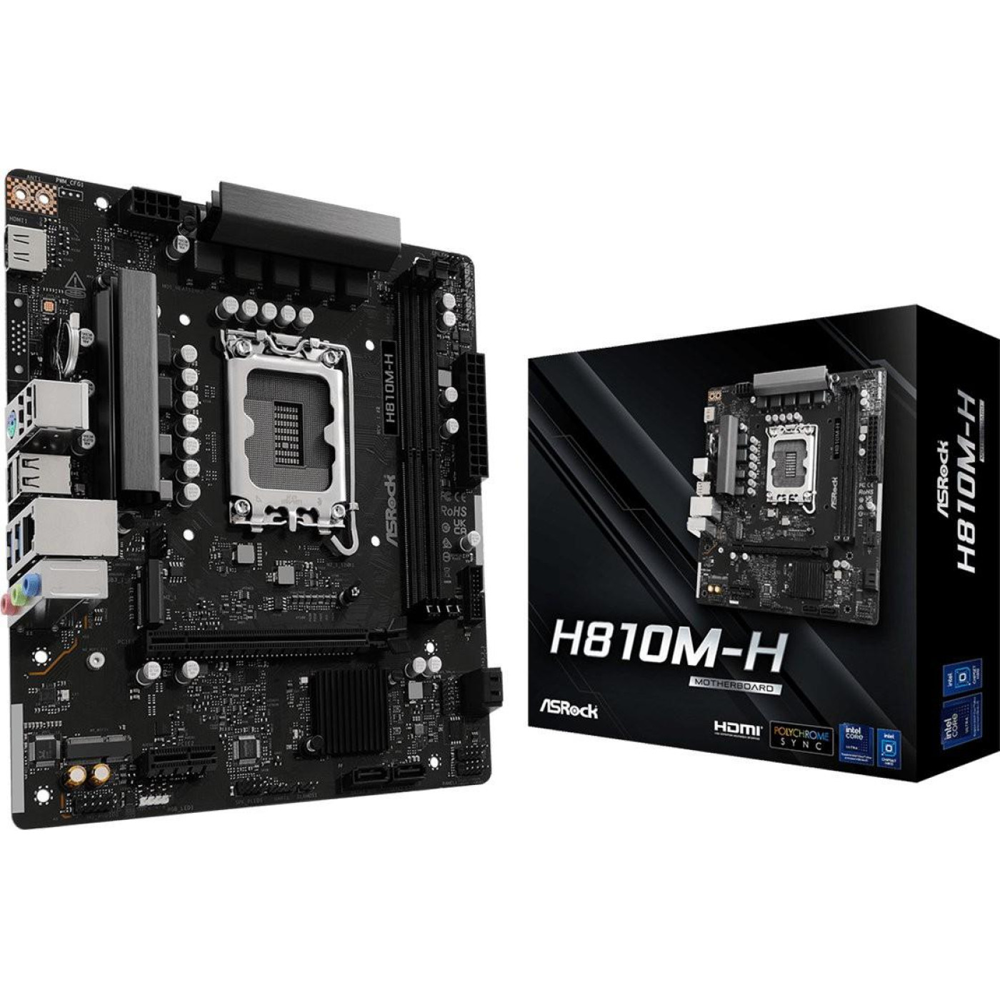 Материнська плата ASRock H810M-H (H810M-H) (Socket 1851, Intel H810, Micro-ATX)