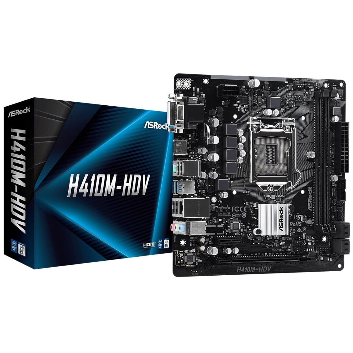 Материнская плата AsRock H410M-HDV (H410M-HDV) (Socket 1200, Intel H410, Micro-ATX) Б/у