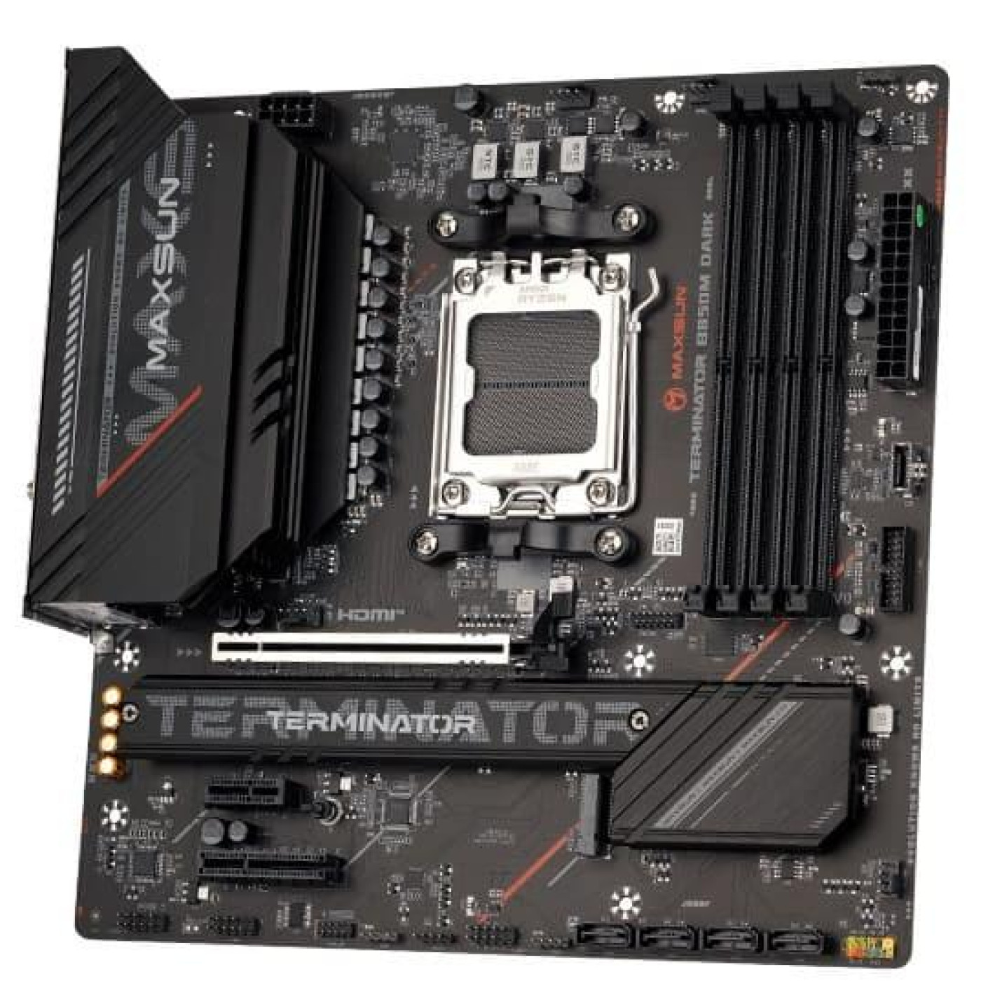 Материнская плата Maxsun Terminator B850M DARK WIFI (MS-Terminator B850M DARK WIFI) (Socket AM5, AMD B850, Micro-ATX)