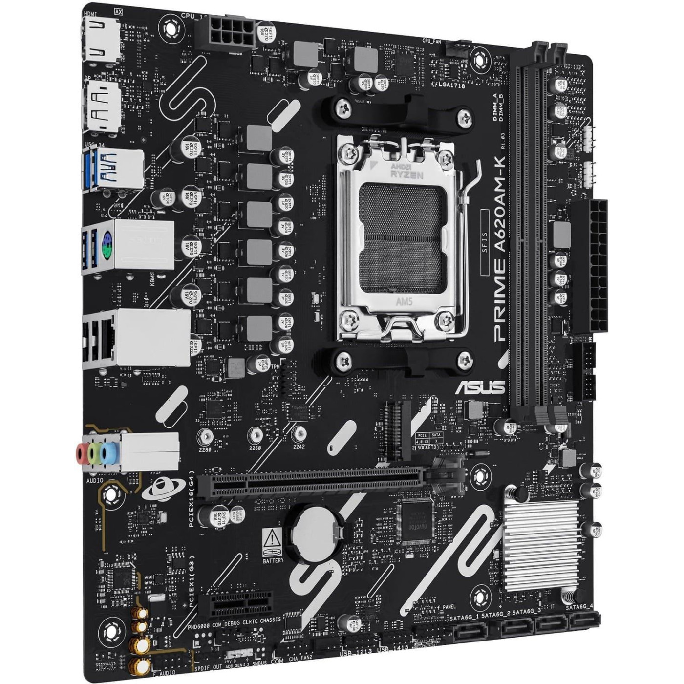 Материнская плата ASUS PRIME A620AM-K (PRIME A620AM-K) (Socket AM5, AMD A620A, Micro-ATX) U2