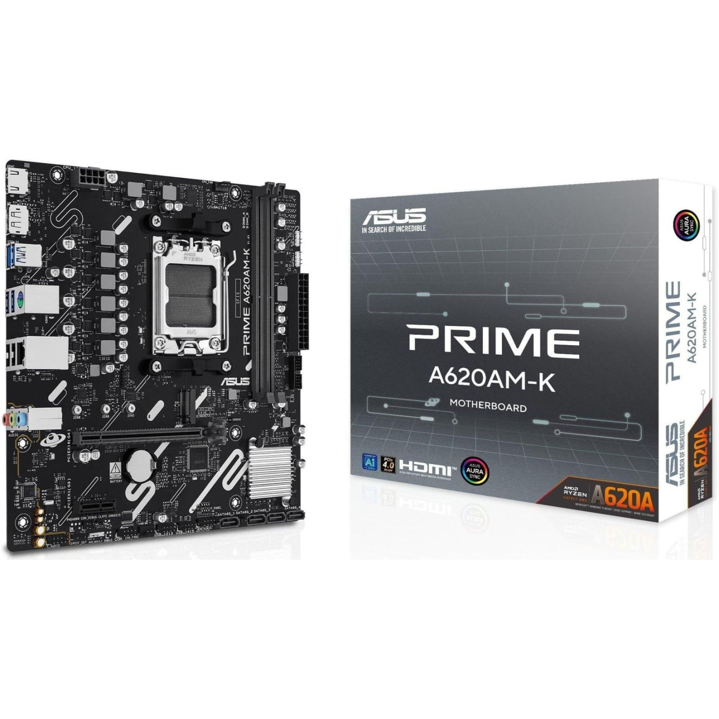 Материнская плата ASUS PRIME A620AM-K (PRIME A620AM-K) (Socket AM5, AMD A620A, Micro-ATX) U2