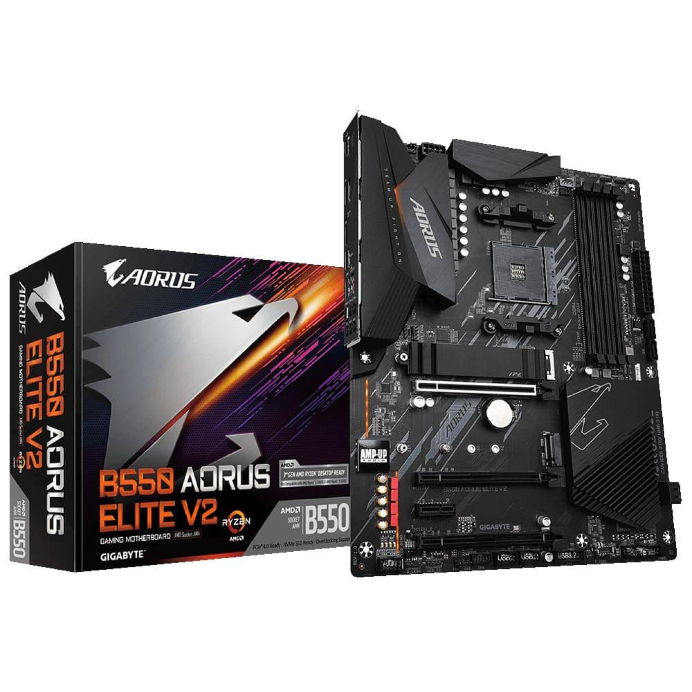 Материнська плата Gigabyte B550 Aorus Elite V2 (B550 AORUS ELITE V2) (Socket AM4, AMD B550, ATX)