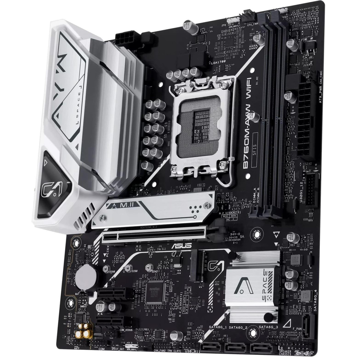 Материнская плата ASUS B760M-AYW WIFI-SI (B760M-AYW WIFI-SI) (Socket 1700, Intel B760, Micro-ATX)