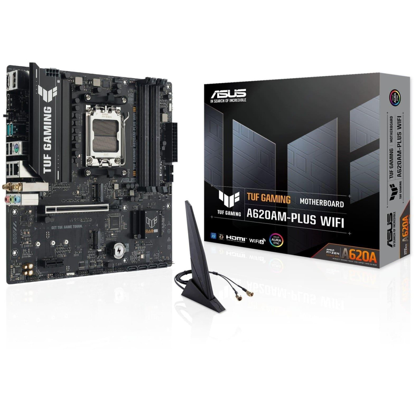 Материнська плата ASUS TUF GAMING A620AM-PLUS WIFI (TUF GAMING A620AM-PLUS WIFI) (Socket AM5, AMD A620A, Micro-ATX)