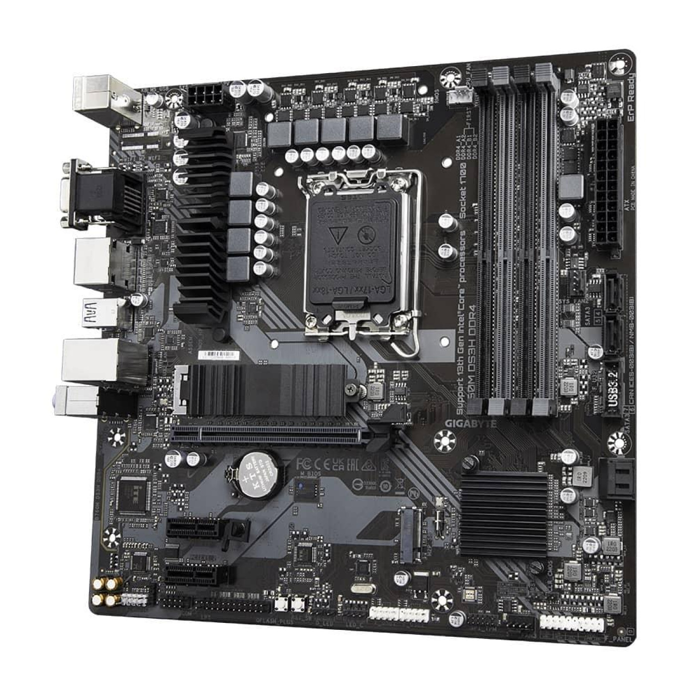 Материнська плата GIGABYTE B760M DS3H DDR4 (B760M DS3H DDR4) (Socket 1700, Intel B760, Micro-ATX)