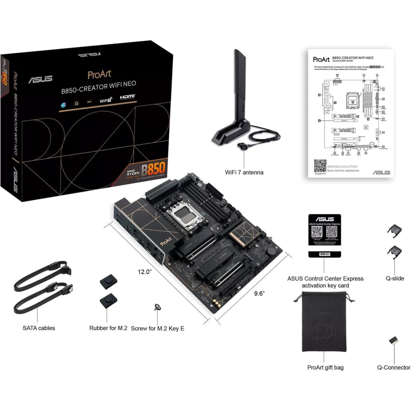 Материнская плата ASUS PROART B850-CREATOR WIFI NEO (PROART B850-CREATOR WIFI NEO) (Socket AM5, AMD B850, ATX)