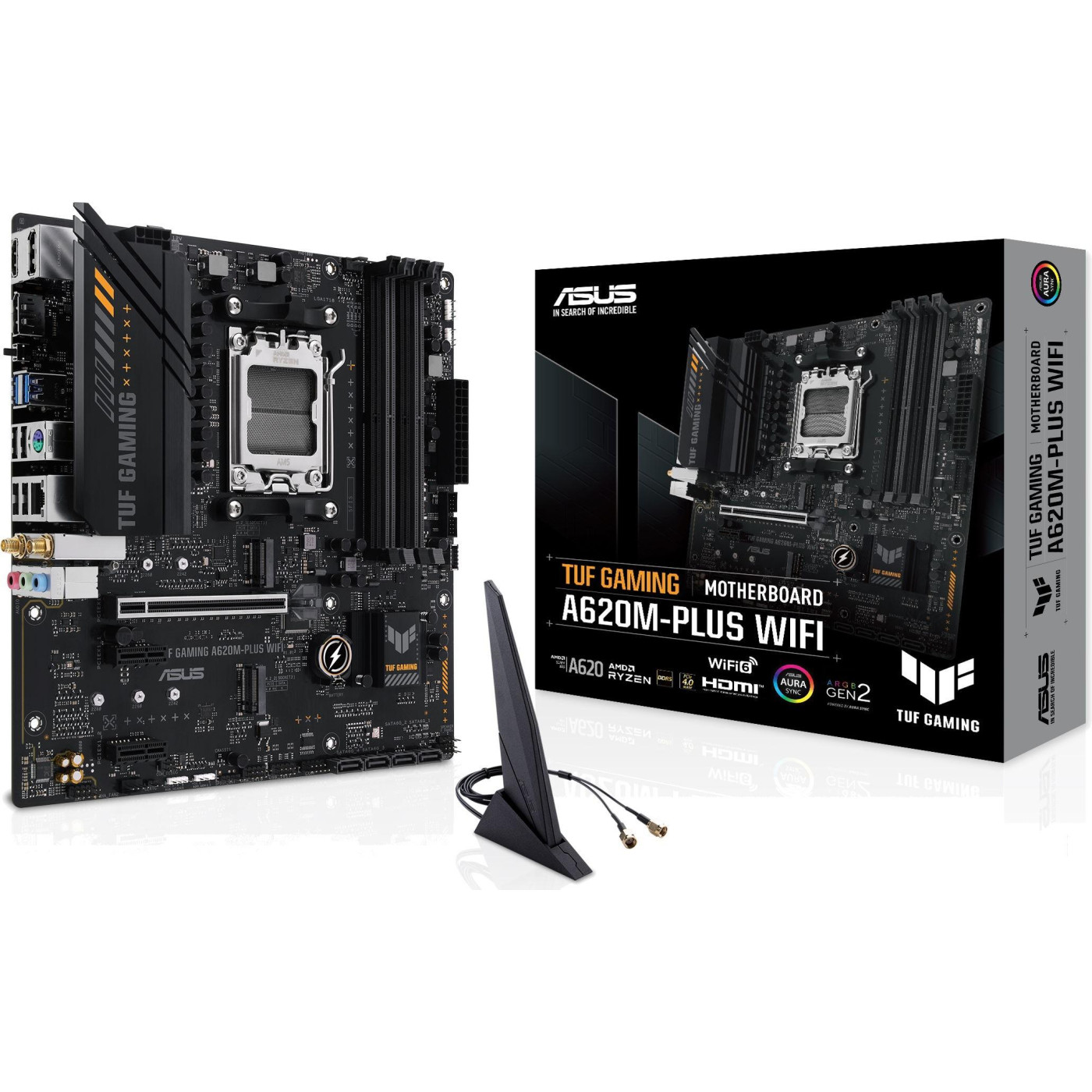 Материнська плата ASUS TUF GAMING A620M-PLUS WIFI (TUF GAMING A620M-PLUS WIFI) (Socket AM5, AMD A620, Micro-ATX)