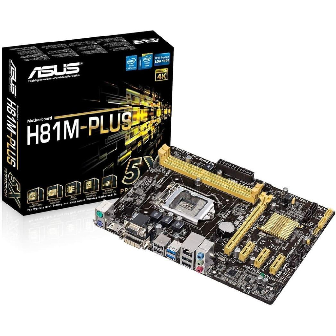 Материнская плата ASUS H81M-P Plus (H81M-P Plus) (Socket 1150, Intel H81, Micro-ATX) Б/у