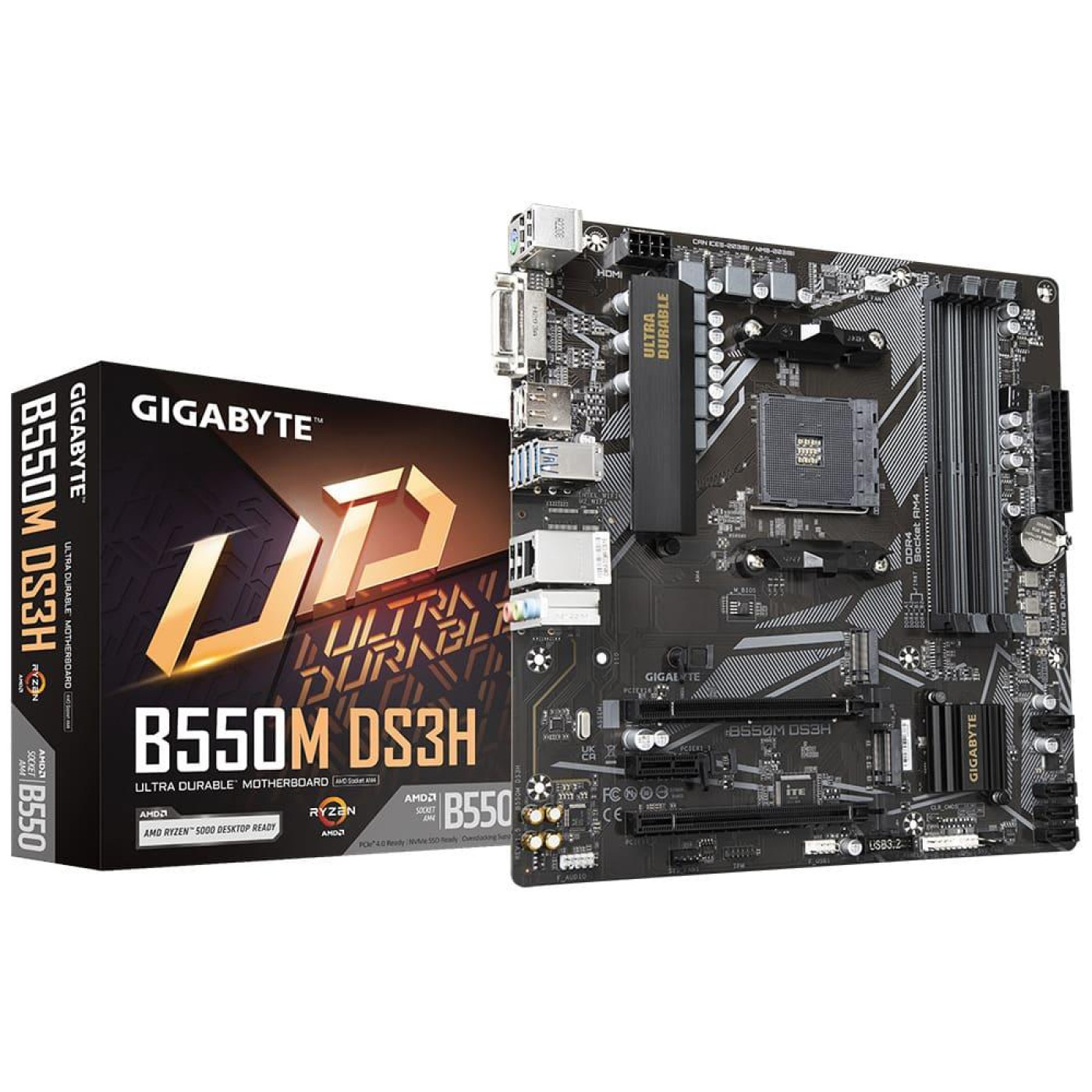 Материнська плата Gigabyte B550M DS3H (B550M DS3H) (Socket AM4, AMD B550, Micro-ATX)