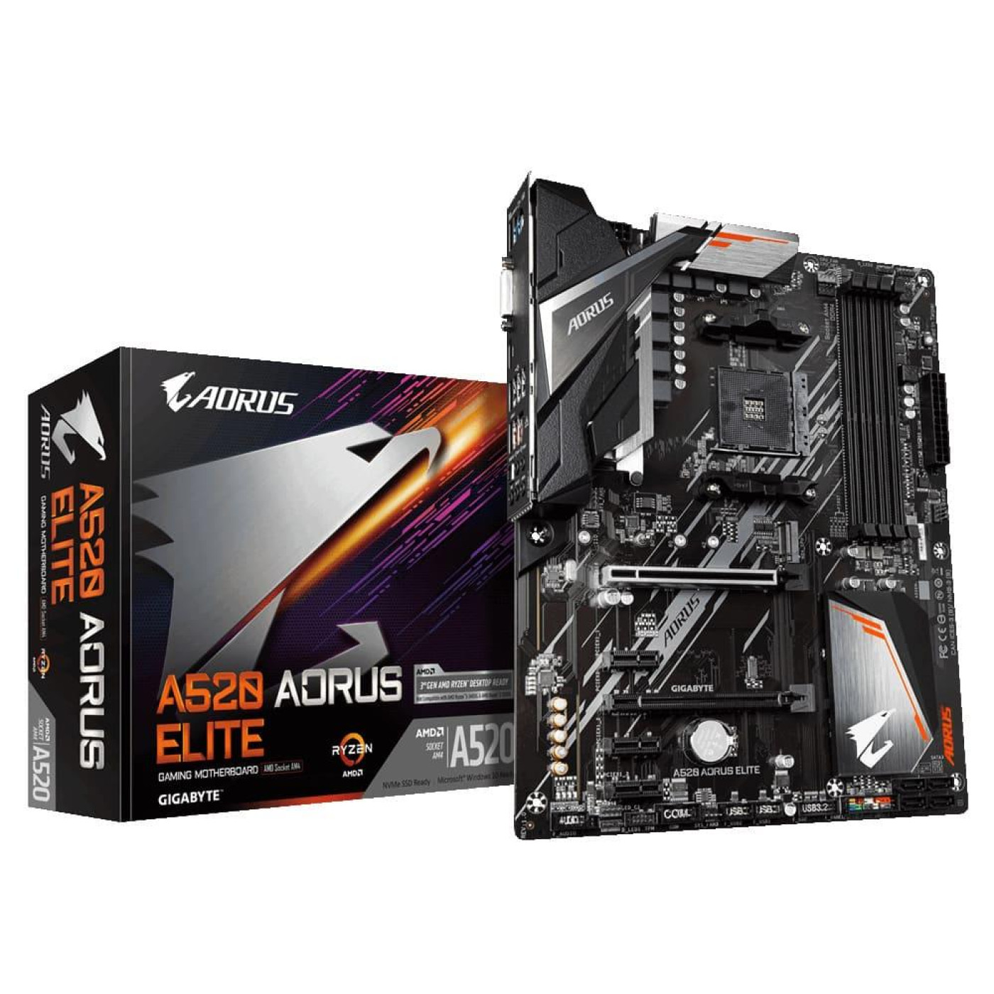 Материнська плата Gigabyte A520 Aorus Elite (A520 AORUS ELITE) (Socket AM4, AMD A520, ATX)
