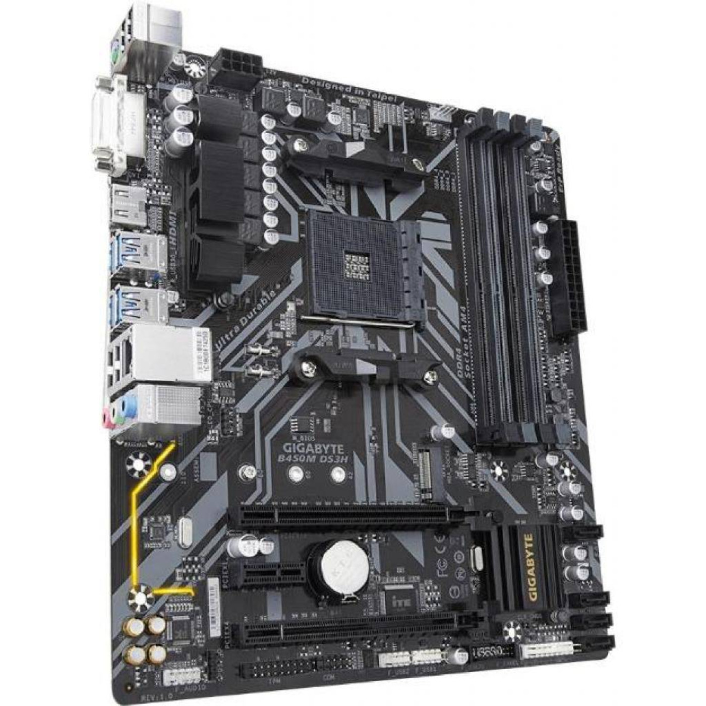 Материнська плата Gigabyte B450M DS3H (B450M DS3H) (Socket AM4, AMD B450, Micro-ATX) Б/в