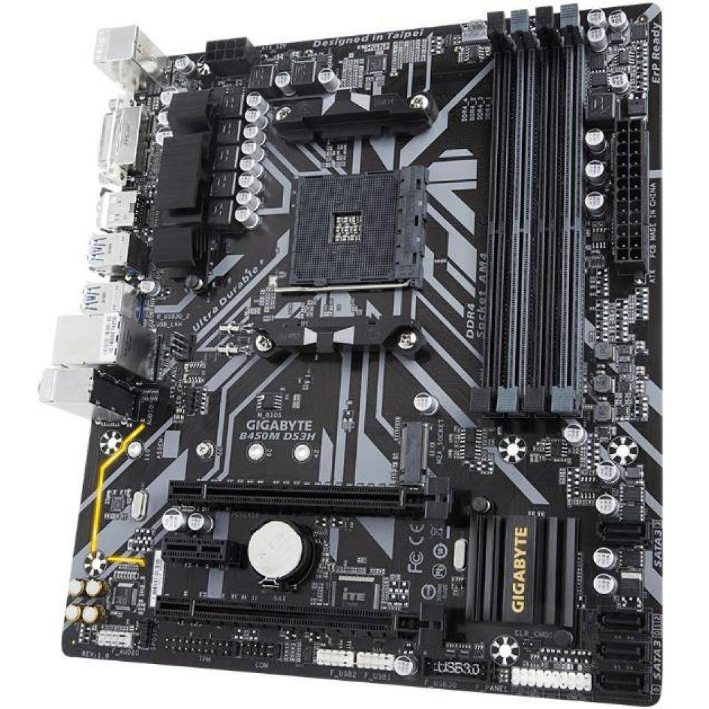 Материнська плата Gigabyte B450M DS3H (B450M DS3H) (Socket AM4, AMD B450, Micro-ATX) Б/в