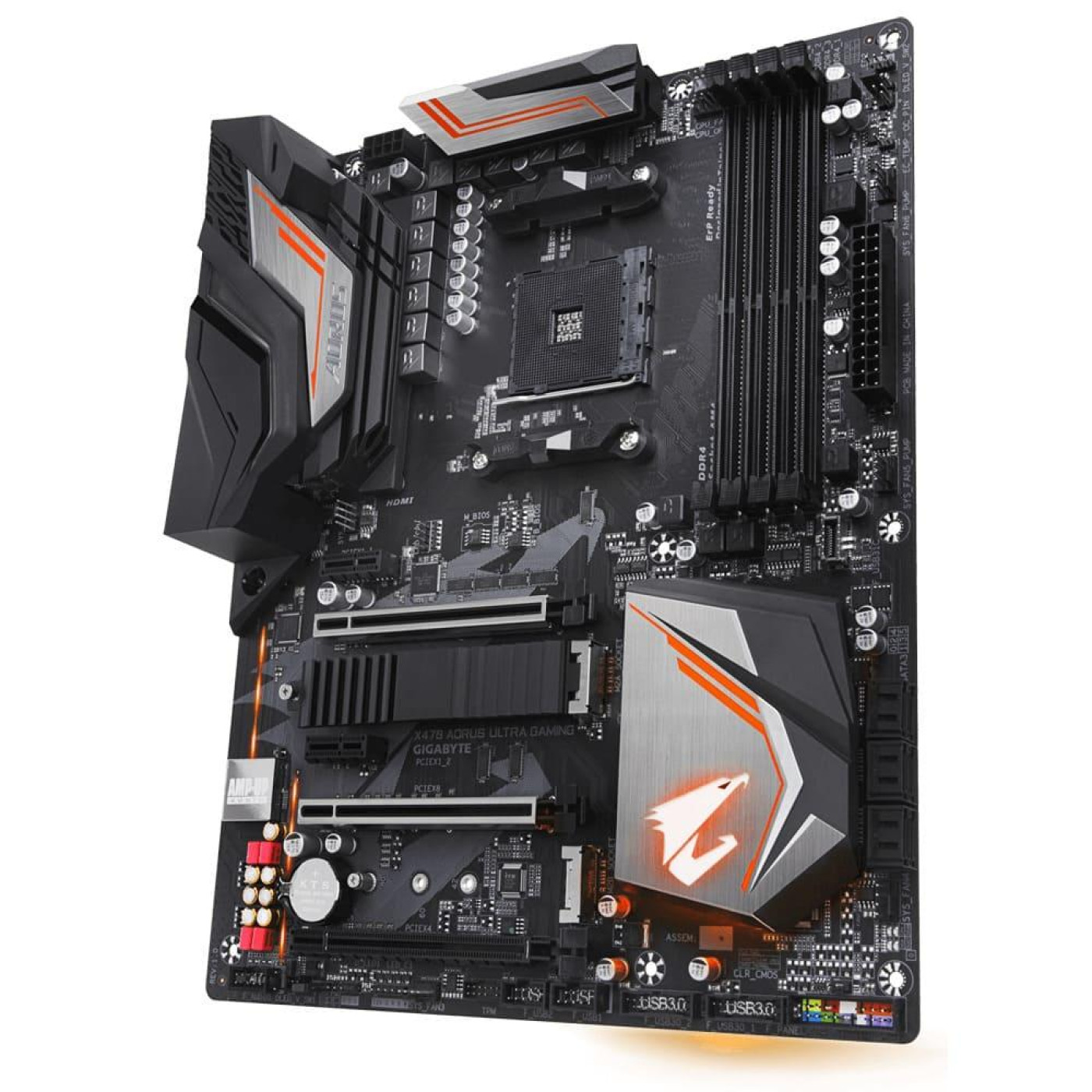 Материнская плата Gigabyte AORUS X470 Ultra Gaming (X470 Ultra Gaming) (Socket AM4, AMD X470, ATX) Б/у