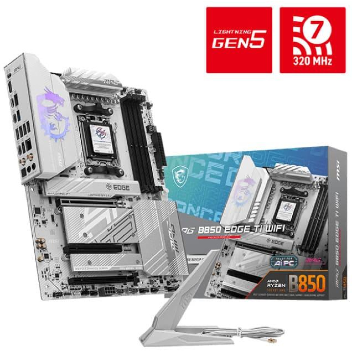Материнська плата MSI MPG B850 EDGE TI WIFI (MPG B850 EDGE TI WIFI) (Socket AM5, AMD B850, ATX)