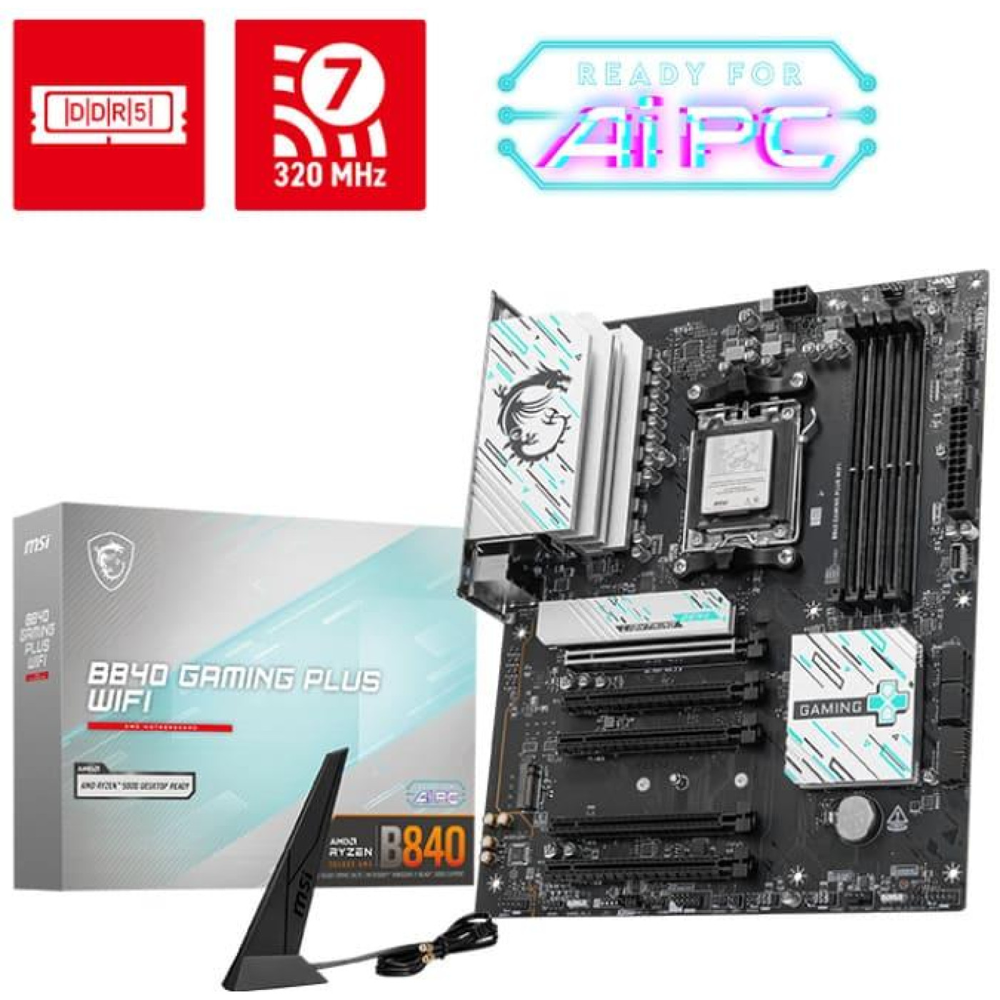 Материнская плата MSI B840 GAMING PLUS WIFI (B840 GAMING PLUS WIFI) (Socket AM5, AMD B840, ATX)