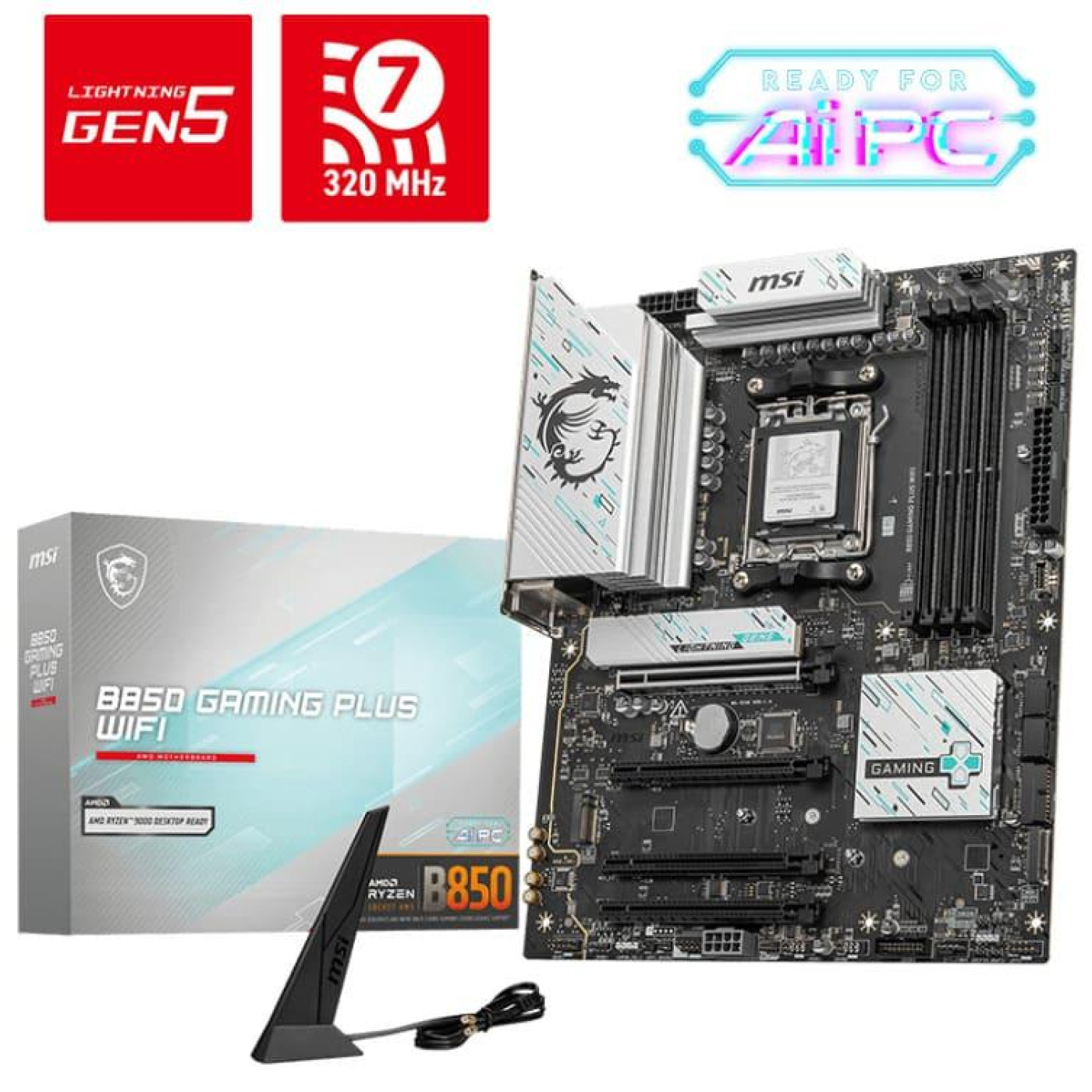Материнська плата MSI B850 GAMING PLUS WIFI (B850 GAMING PLUS WIFI) (Socket AM5, AMD B850, ATX)