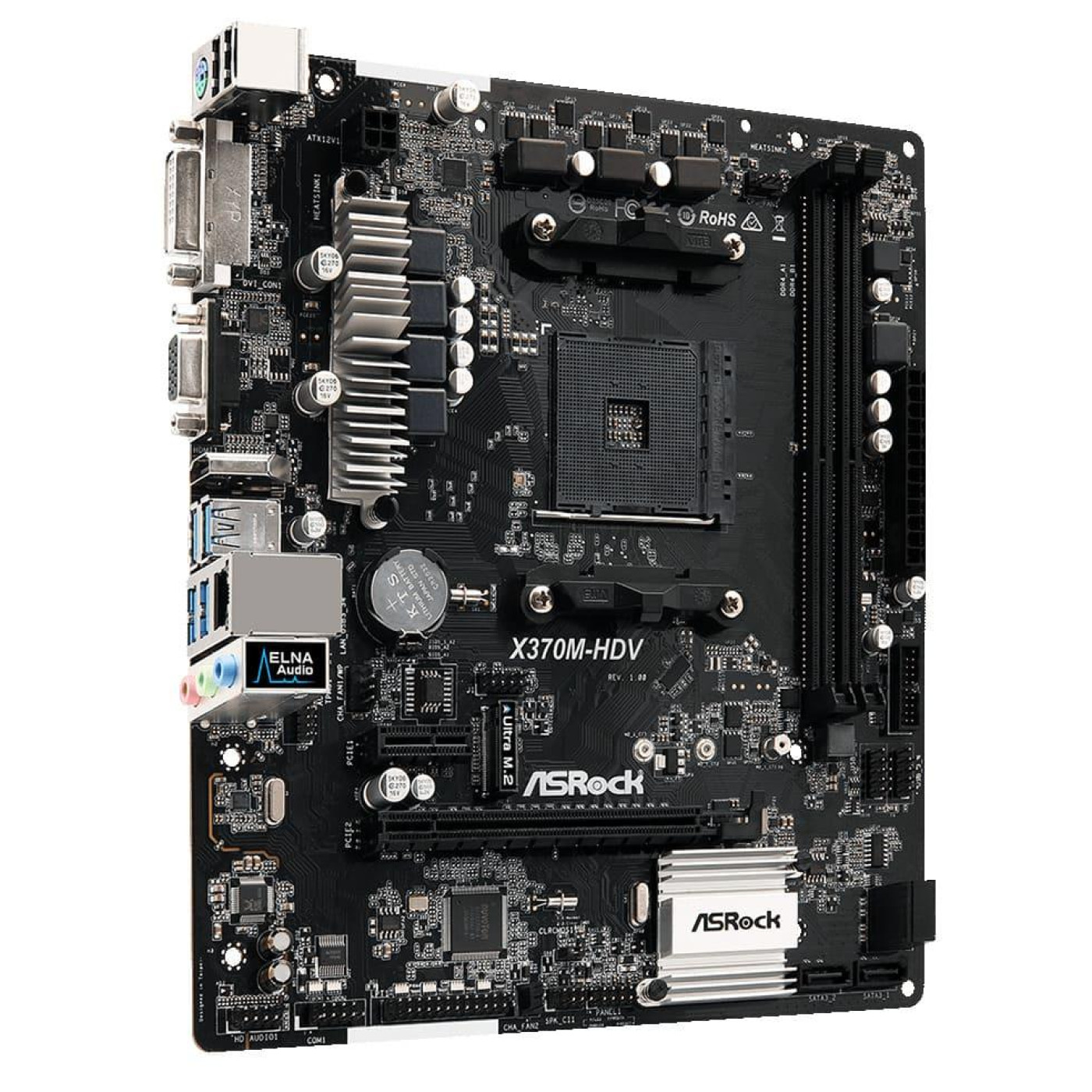 Материнська плата AsRock X370M-HDV (X370M-HDV) (Socket AM4, AMD X370, Micro-ATX) Б/в