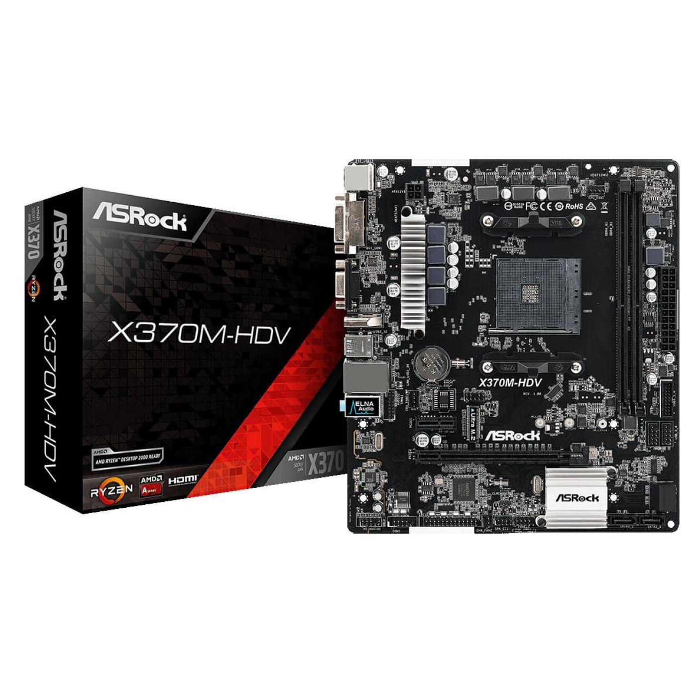 Материнська плата AsRock X370M-HDV (X370M-HDV) (Socket AM4, AMD X370, Micro-ATX) Б/в