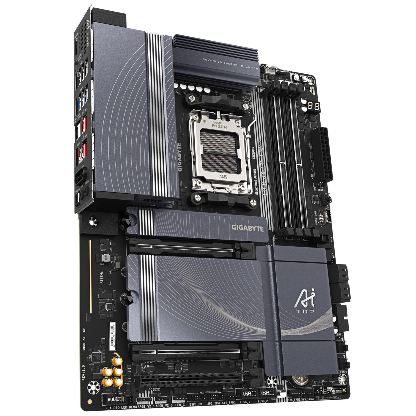 Материнська плата GIGABYTE B850 AI TOP (B850 AI TOP) (Socket AM5, AMD B850, ATX)