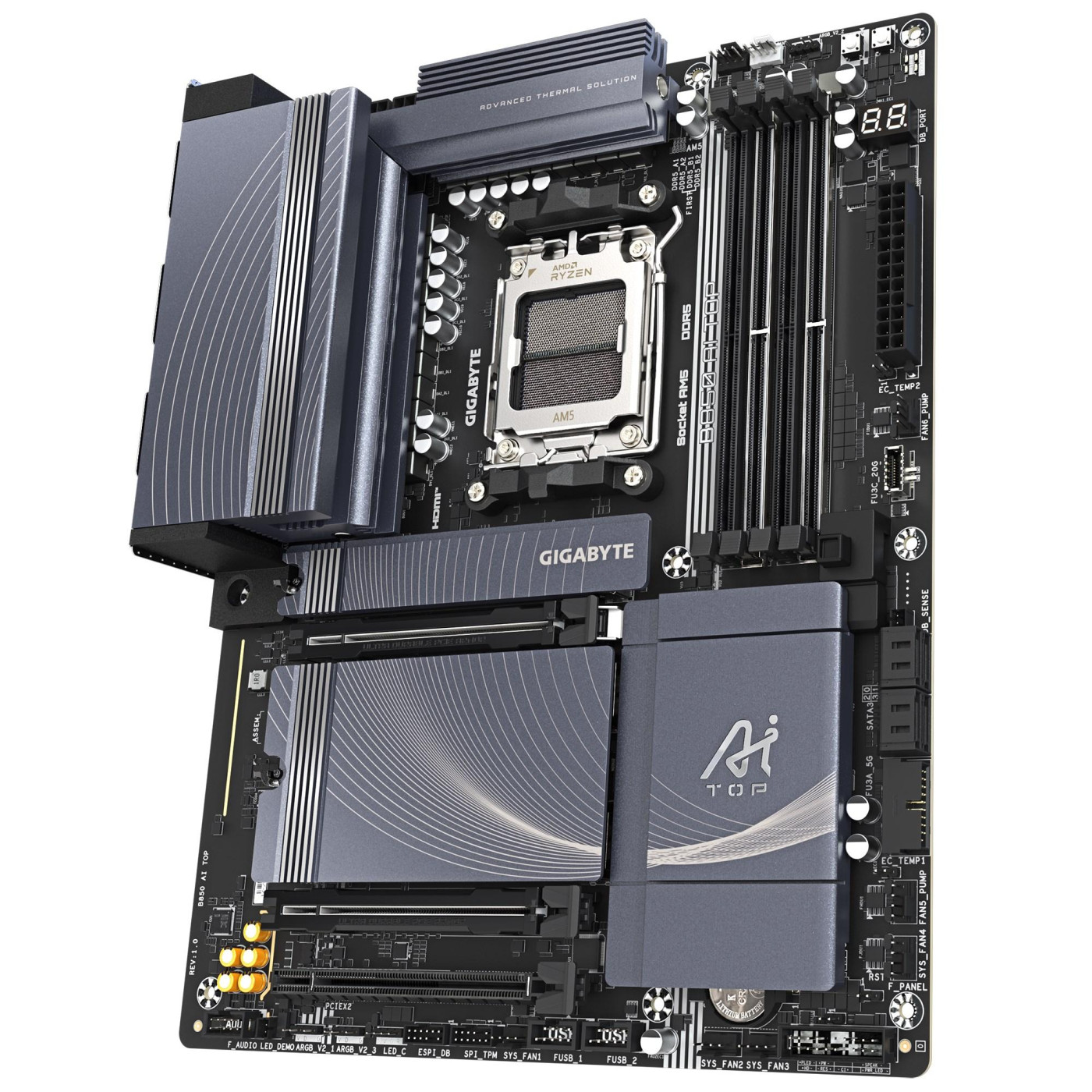 Материнська плата GIGABYTE B850 AI TOP (B850 AI TOP) (Socket AM5, AMD B850, ATX)