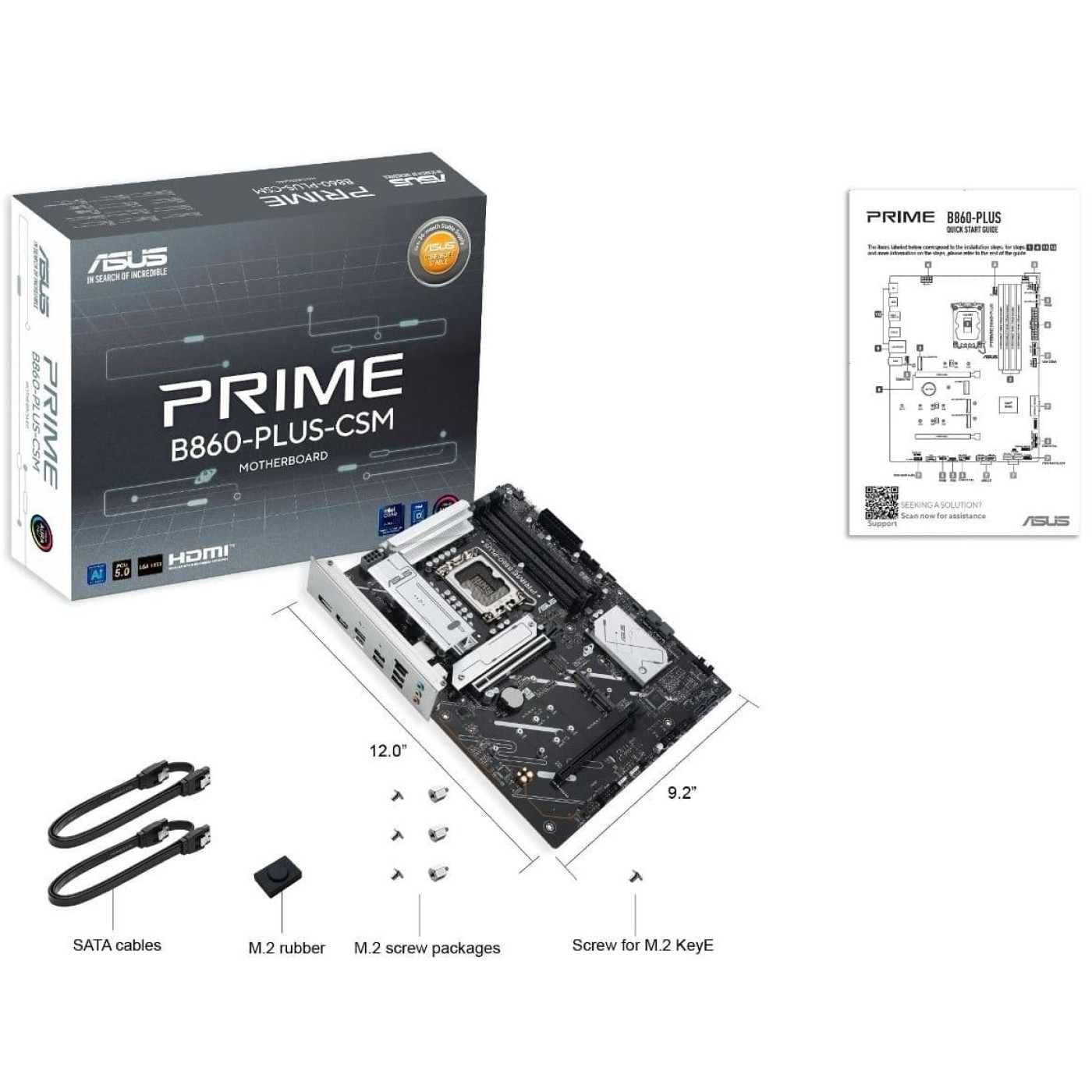 Материнская плата ASUS PRIME B860-PLUS-CSM (PRIME B860-PLUS-CSM) (Socket 1851, Intel B860, ATX)