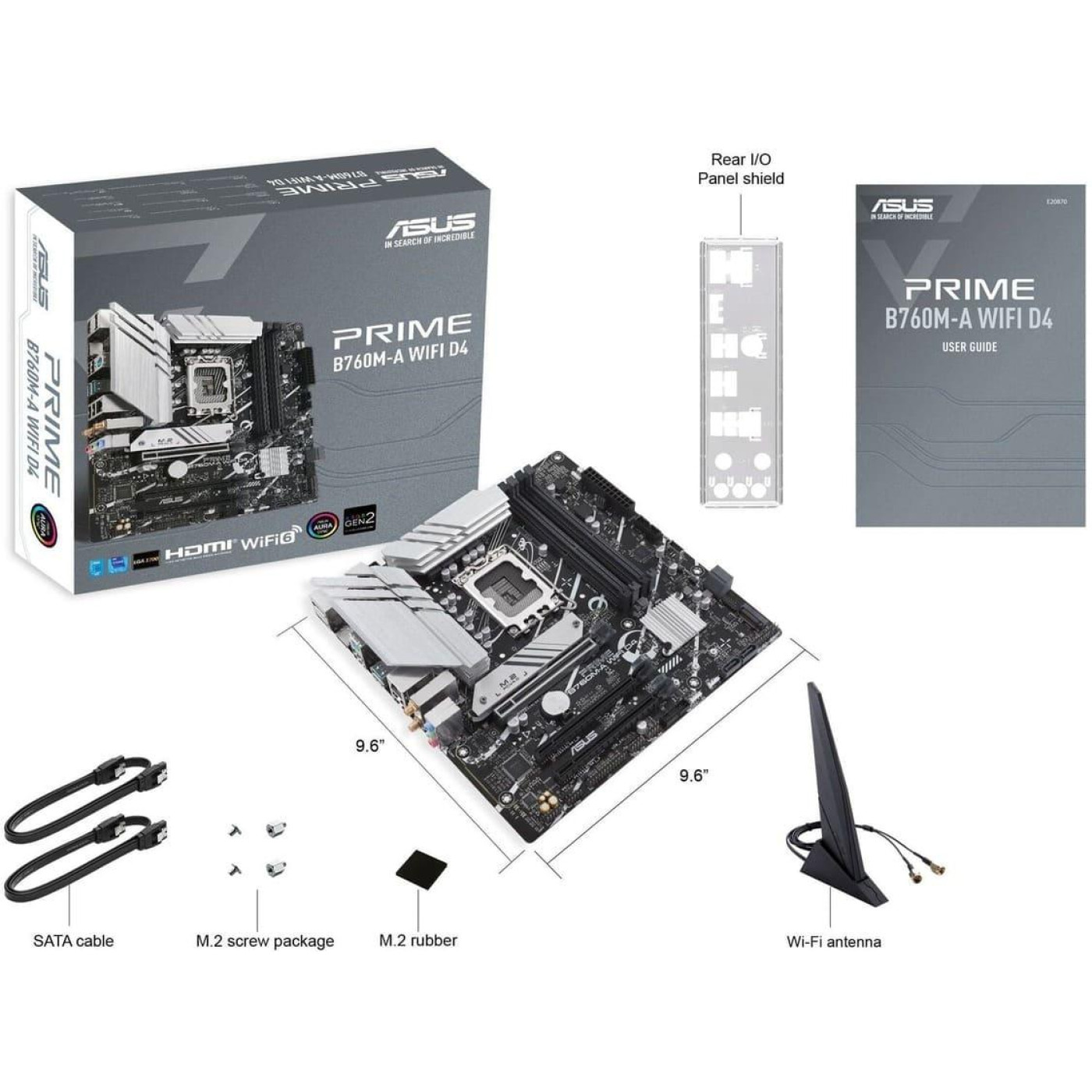 Материнская плата ASUS PRIME B760M-A WIFI D4 (PRIME B760M-A WIFI D4) (Socket 1700, Intel B760, Micro-ATX) U1