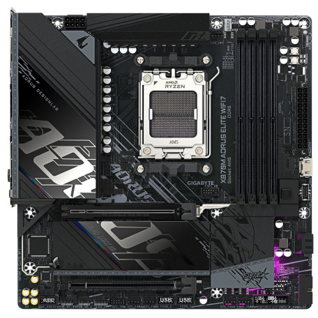 Материнська плата GIGABYTE X870M AORUS ELITE WIFI7 (X870M AORUS ELITE WIFI7) (Socket AM5, AMD X870, Micro-ATX)