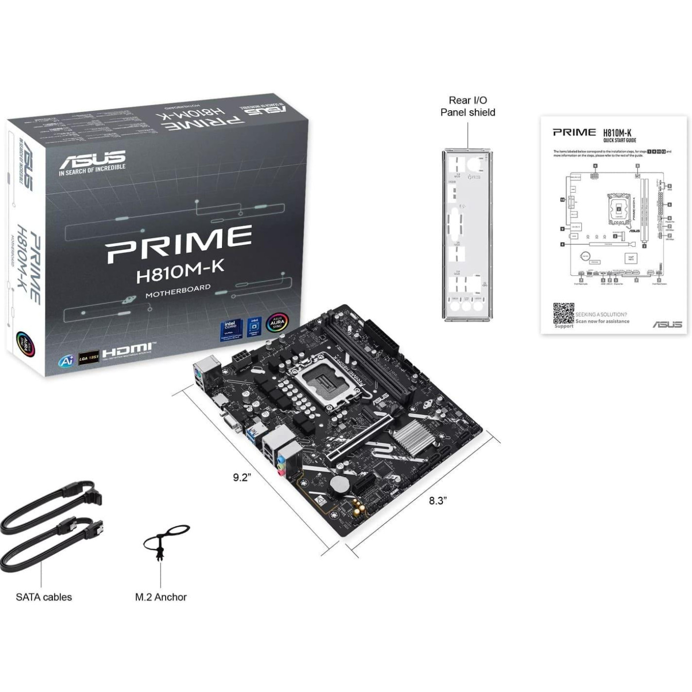 Материнська плата ASUS PRIME H810M-K (PRIME H810M-K) (Socket 1851, Intel H810, Micro-ATX)