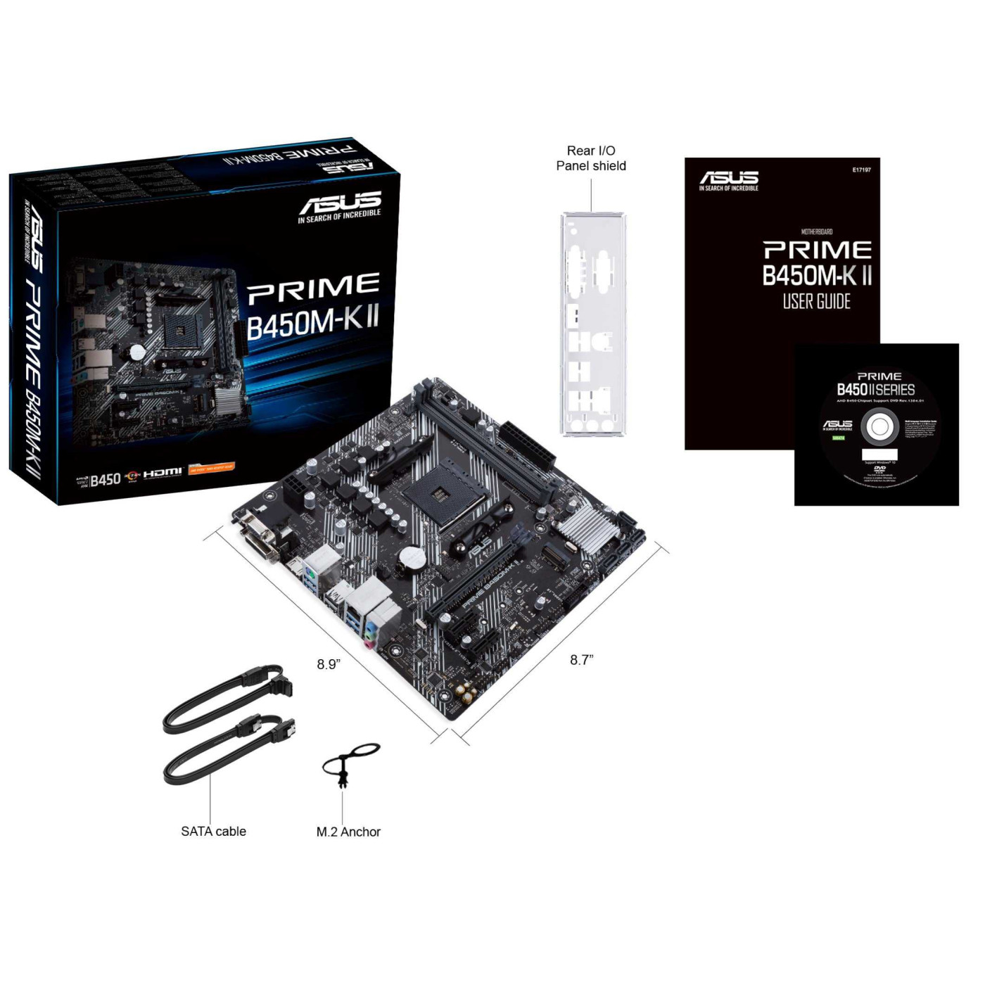 Материнська плата ASUS PRIME B450M-K II (Prime B450M-K II) (Socket AM4, AMD B450, Micro-ATX)