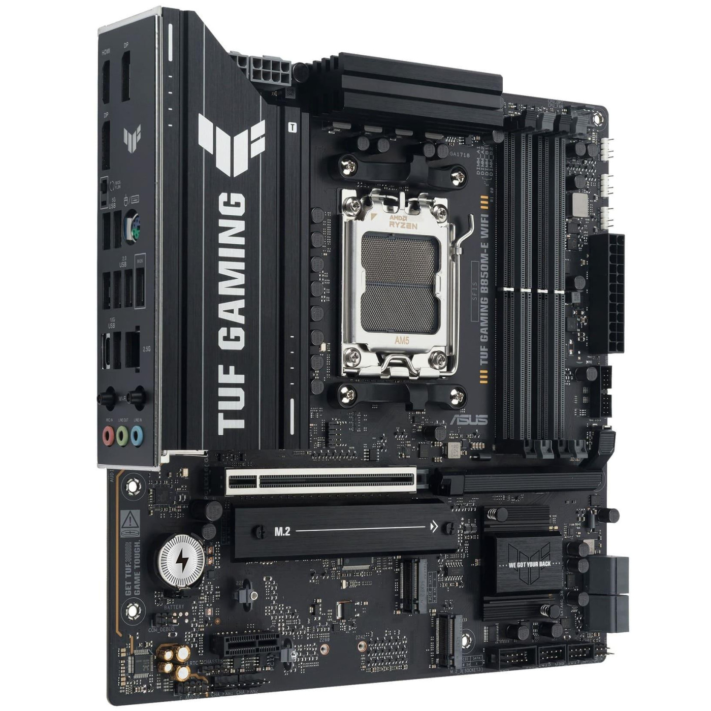 Материнская плата ASUS TUF GAMING B850M-E WIFI (TUF GAMING B850M-E WIFI) (Socket AM5, AMD B850, Micro-ATX) U1