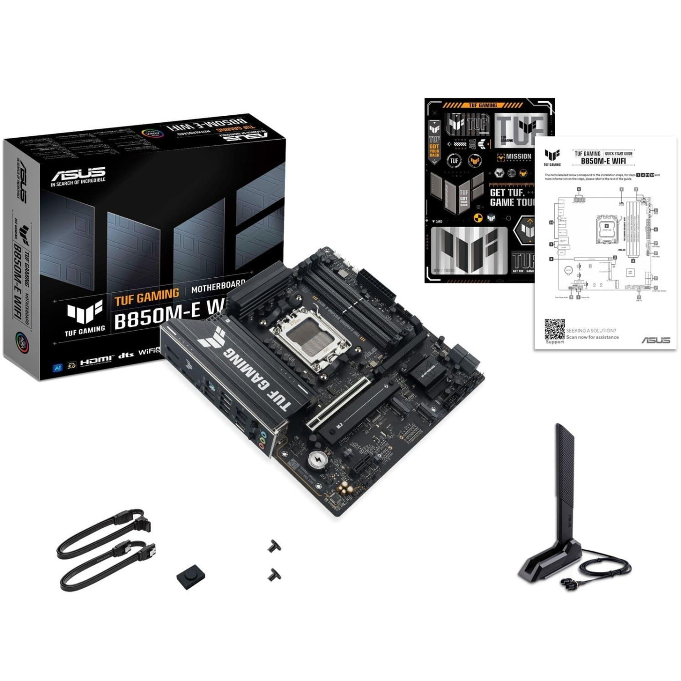 Материнская плата ASUS TUF GAMING B850M-E WIFI (TUF GAMING B850M-E WIFI) (Socket AM5, AMD B850, Micro-ATX) U1