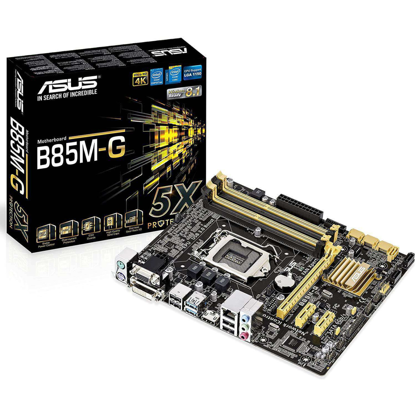 Материнська плата ASUS B85M-G (B85M-G) (Socket 1150, Intel B85, Micro-ATX) Б/в,U1